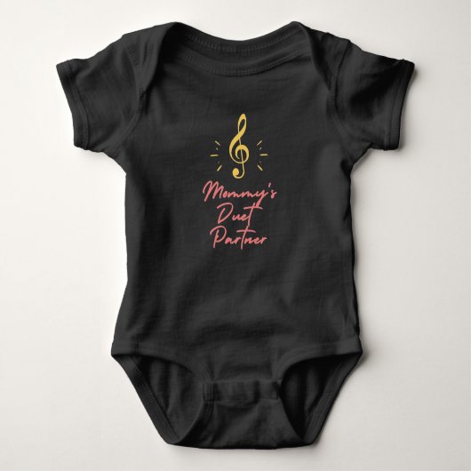 Mammie's Duet Partner Musician Treble Clef Romper (Voorkant)