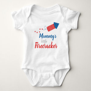 Mammie's kleine Firecracker Red Blue Romper