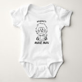 Mammie's Manen Man zwart-witte leeuw Romper (Voorkant)