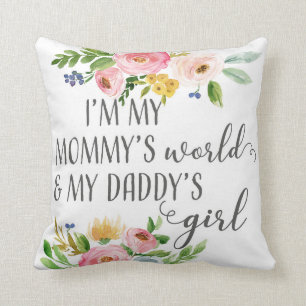 Mammie's Wereld Papa's Meisje Baby Nursery Pillow Kussen