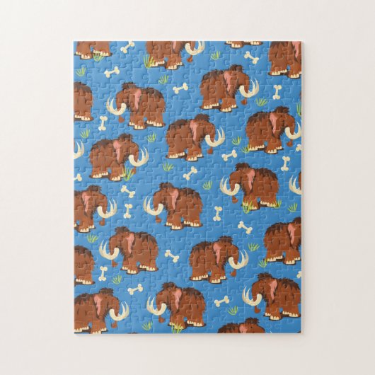 Mammoetpatroon cute cartoon. legpuzzel (Verticaal)