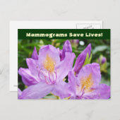 Mammogrammen redden levens! briefkaarten bloemen (Voorkant / Achterkant)