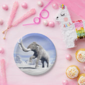 Mammot in de wind papieren bordje (Feest)