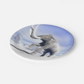 Mammot in de wind papieren bordje (Gekanteld)