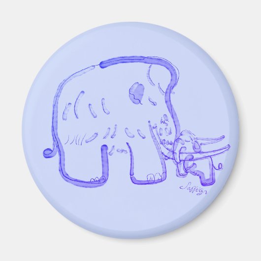 Mammoth and calf magneet (Voorkant)