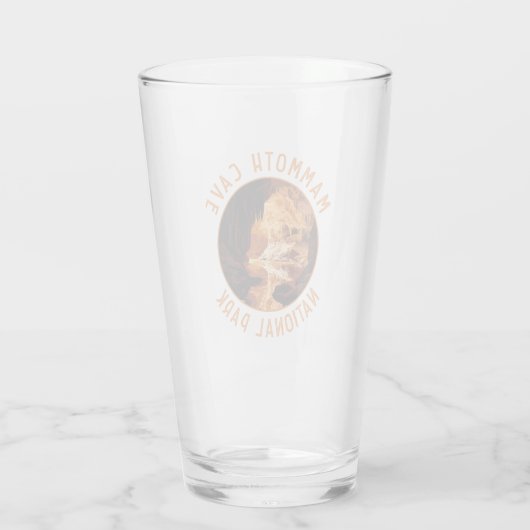 Mammoth Cave Nationaal Park Retro Distressed Circl Glas (Achterkant)