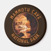 Mammoth Cave Nationaal Park Retro Distressed Circl Magneet (Voorkant)