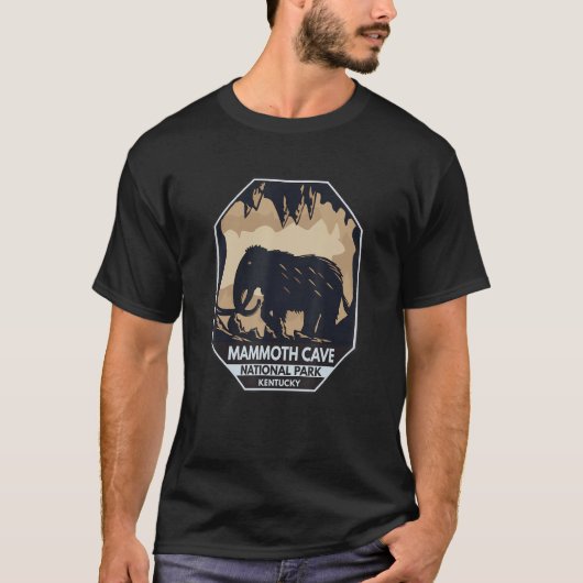 Mammoth Cave National Park Woolly Mammoth Emblem V T-shirt (Voorkant)