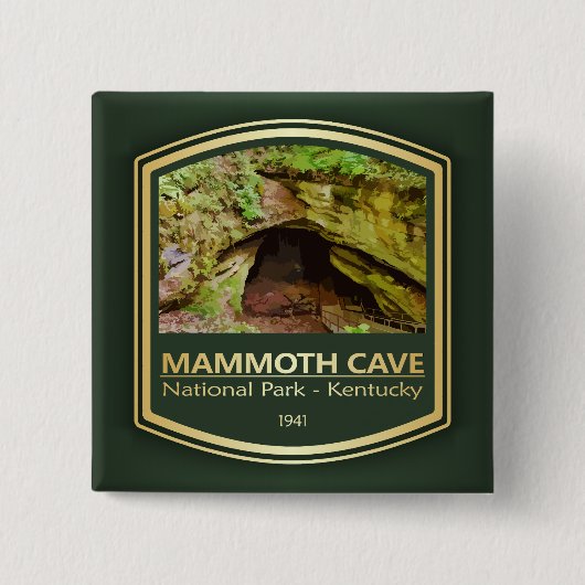 Mammoth Cave NP (PF1) Vierkante Button 5,1 Cm (Voorkant)