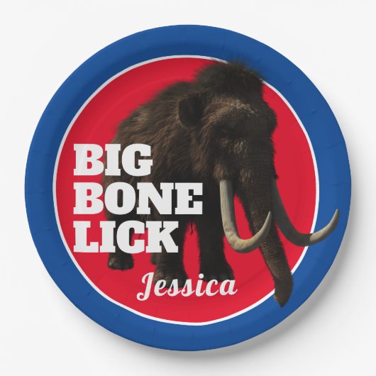 Mammoth en Big Bone Lick   Papieren Bordje (Voorkant)