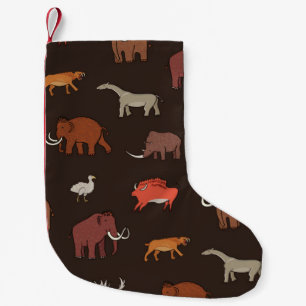 Mammoth Era: Prehistorisch thema patroon. Kleine Kerstsok
