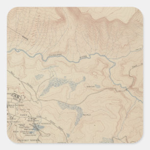 Mammoth Hot Springs en Vicinity 2 Vierkante Sticker