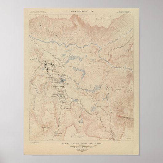 Mammoth Hot Springs en Vicinity Poster (Voorkant)