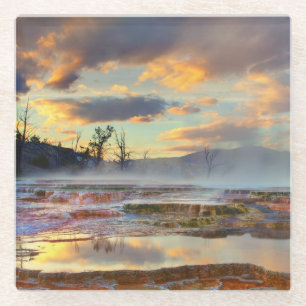 Mammoth Hot Springs Glazen Onderzetter