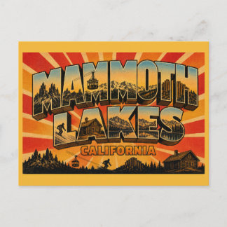 Mammoth Lakes California Vintage Ski Escape Art Briefkaart