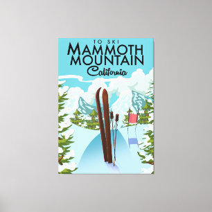 Mammoth Mountain California naar ski Canvas Afdruk
