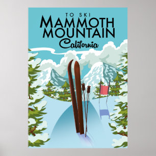 Mammoth Mountain California naar ski Poster