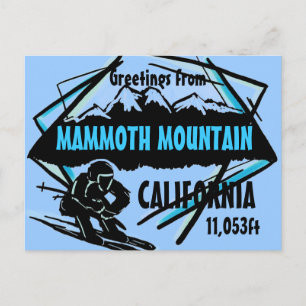 Mammoth Mountain Californië blauw ski briefkaart