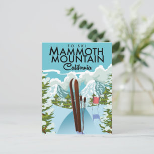 Mammoth Mountain Californië om te skiën Briefkaart