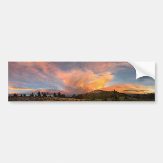 Mammoth Mountain Sunset van Minaret Summit Bumpersticker (Voorkant)