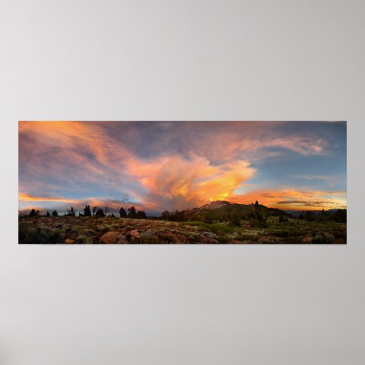 Mammoth Mountain Sunset van Minaret Summit Poster (Voorkant)