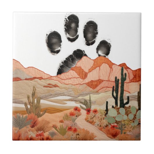 Mammouth Dog Paw Westerne setting | Tegeltje (Voorkant)