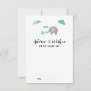 Mammy Baby Elephant avec nuages Conseils Cartes