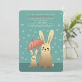 Mammy de lapins mignons avec invitation Baby showe (Debout devant)