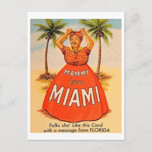 Mammy uit Miami, grappige vintage Briefkaart (Voorkant)