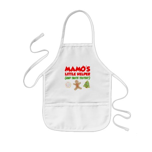 Mamo's Kleine Helper Kerstkoekjes Kinder Schort (Voorkant)