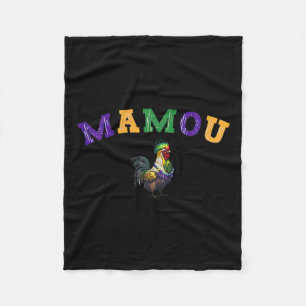 Mamou Mardi Gras Chicken Fleece Deken