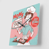 Mam's Bakery Retro Wall Clock Vierkante Klok (Hoek)
