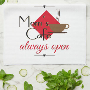 Mam's cafe altijd open theedoek