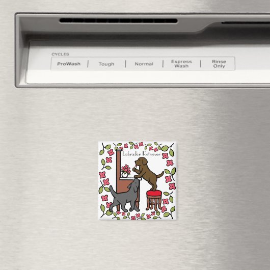 Mam's Chocolade Lab en Black Lab Magneet (Insitu (Vaatwasser))
