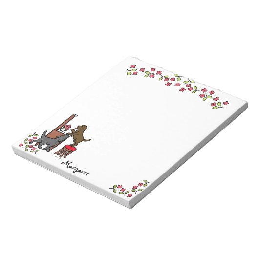 Mam's Chocolade Lab en Black Lab Notitieblok (Gedraaid)