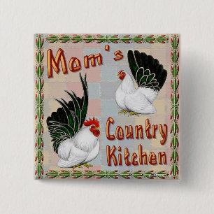 Mam's Country Kitchen Vierkante Button 5,1 Cm