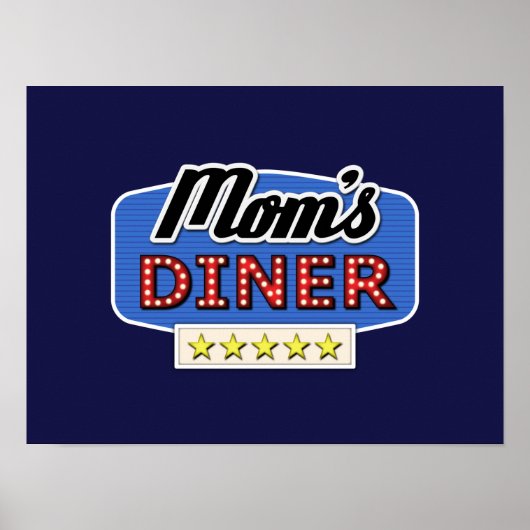 Mam's Diner - Fun Mam Life Kitchen Wall Art Poster (Voorkant)