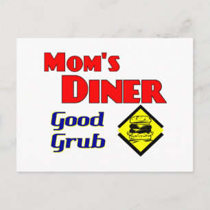 Mam's Diner Good Grub Retro Restaurant Briefkaart