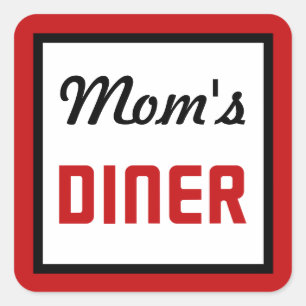 Mam's Diner Vierkante Sticker