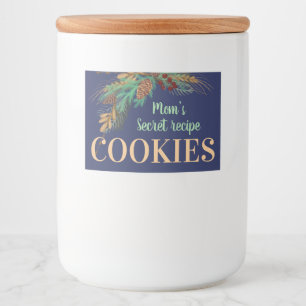 Mam's geheime recept COOKIES. Reeks labels Voedselcontainer Etiket