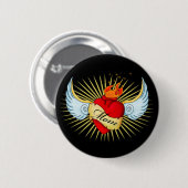 Mam's hart ronde button 5,7 cm (Voorkant /achterkant)