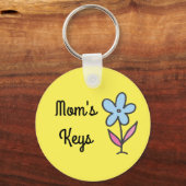 Mam's sleutels met bloem sleutelhanger (Voorkant)