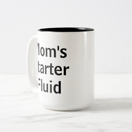 Mam's Starter Fluid Funny Morning Moederdag Tweekleurige Koffiemok (Voorkant links)