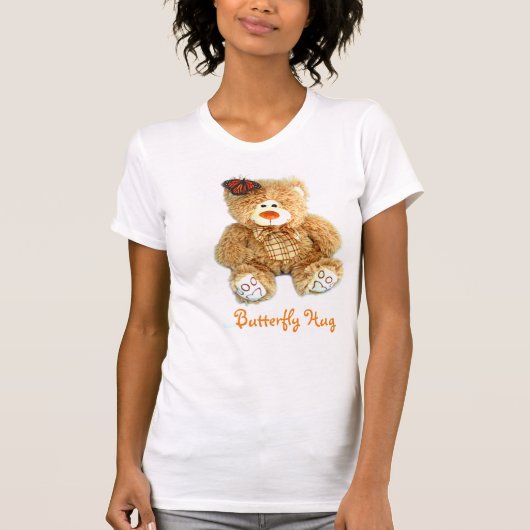 Mam's t-shirt met Teddy Bear en Butterfly HUG (Voorkant)