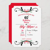 Mam's verjaardagsuitnodiging kaart (Voorkant / Achterkant)