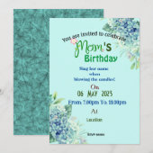 Mam's verjaardagsuitnodiging kaart (Voorkant / Achterkant)