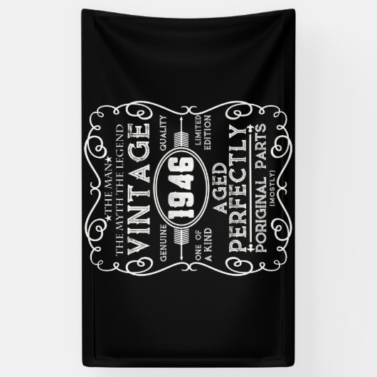 Man 1946: Myth Legend 75th Birthday Spandoek (Verticaal)