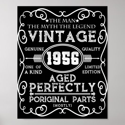 Man 1956: Myth Legend 65th Birthday Poster (Voorkant)