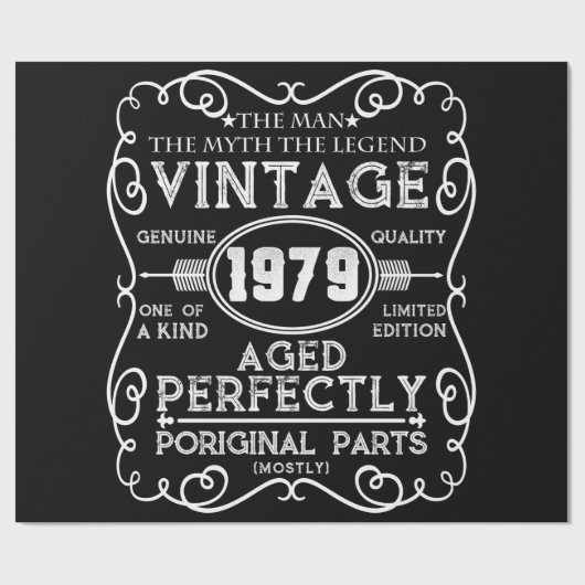  Man 1979: Myth Legend 42th Birthday Cadeaupapier (Vlak)