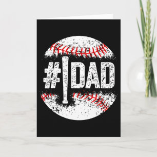 Man 1 Papa Honkbal Nummer Een Daddy Zoon Honkbal Kaart